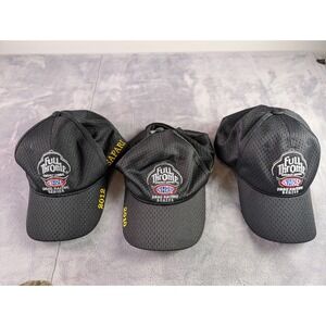 Lot of 3 NHRA Full Throttle Drag Racing Safari Hats 2010 2011 2012 Black Mesh